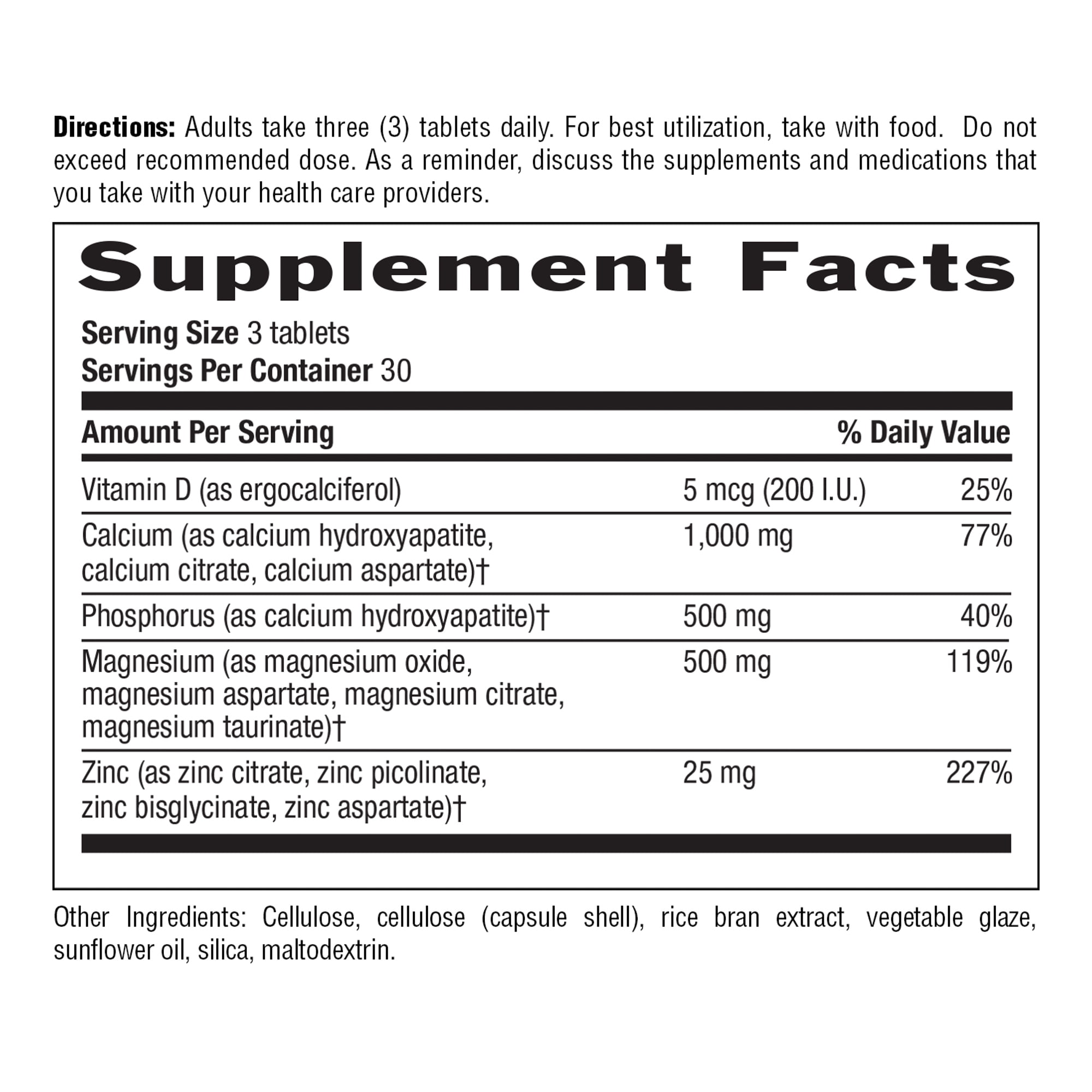 Country Life Calcium Magnesium Zinc with Vitamin D, 90 Tablets