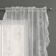 thumbnail image 3 of Rosnek Floral Window Sheer Drapes Lace Ruffles Screening Curtains for Living Room Bedroom Home Decor, 1 Panel, 3 of 10