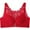 Red, variant on Comfort Rose Bra, with Back Support Push Up Plus Size,Seamless Front Closure Lace Bras