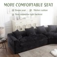thumbnail image 2 of 3 Seater Boucle Sofa for Living Room, Oversized Comfy Loveseat Sofa with Memory Foam & Rounded Arc Design, L Shape Cloud Thicken Couch Sofa with 5 Throw Pillows for Apartment, Office, Black, 2 of 7