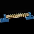thumbnail image 4 of Terminal Block Blue Terminal Bus Bar 10 Positions Screw Brass Terminal Grounding Strip Bus Bar Block Pack of 20, 4 of 4