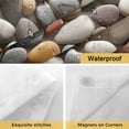 thumbnail image 4 of No Hook Shower Curtains with Snap-in Liner Set, Colorful Stones Waterproof Hotel Style Bathroom Shower Curtain, Farmhouse Stones Modern Art Breathable Mesh Top Window Bath Curtains 72''x84'', 4 of 9