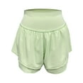 thumbnail image 4 of NINGMENG Skirts For Women Summer Solid Color Elastic High Waist Ruffled Athletic Running Mini Tennis Skirt Activewear,Green,M, 4 of 5