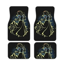 Cartoon Fairy Tales Princess Car Floor Mats 4pc Set Anti Skid Vehicle Floor Mat Car Carpet For Front Rear Seats Universal Auto Interior Accessories