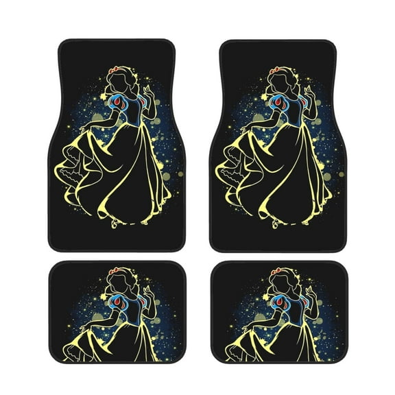 Cartoon Fairy Tales Princess Car Floor Mats 4pc Set Anti Skid Vehicle Floor Mat Car Carpet For Front Rear Seats Universal Auto Interior Accessories