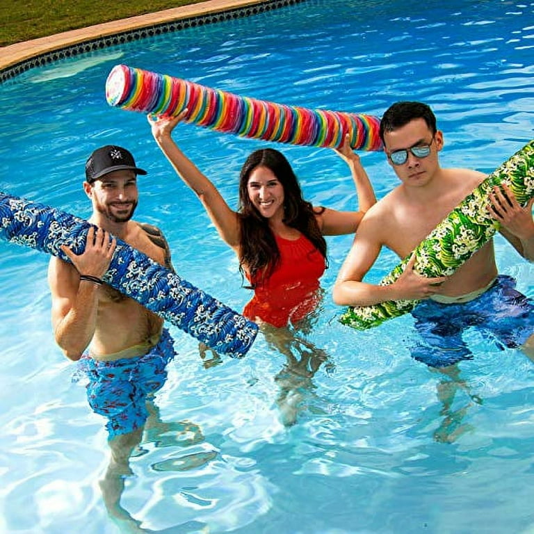 IMMERSA Deluxe Extra Large Jumbo Pool Noodle - Colorful Stripes