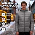 thumbnail image 4 of Chaqueta de Plumón para Hombre con Capucha, Chamarra Invierno Hombre, Chamarra Impermeable Hombre, Chaqueta para Hombre con Cremallera, Chamarra Gruesa y Cálida, para Correr, Viajes, 4 of 4