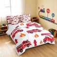 thumbnail image 2 of Erosebridal Fire Truck Twin Bedding, Firefighter Bedding Comforter Set, White Red 7 Pieces, 2 of 6