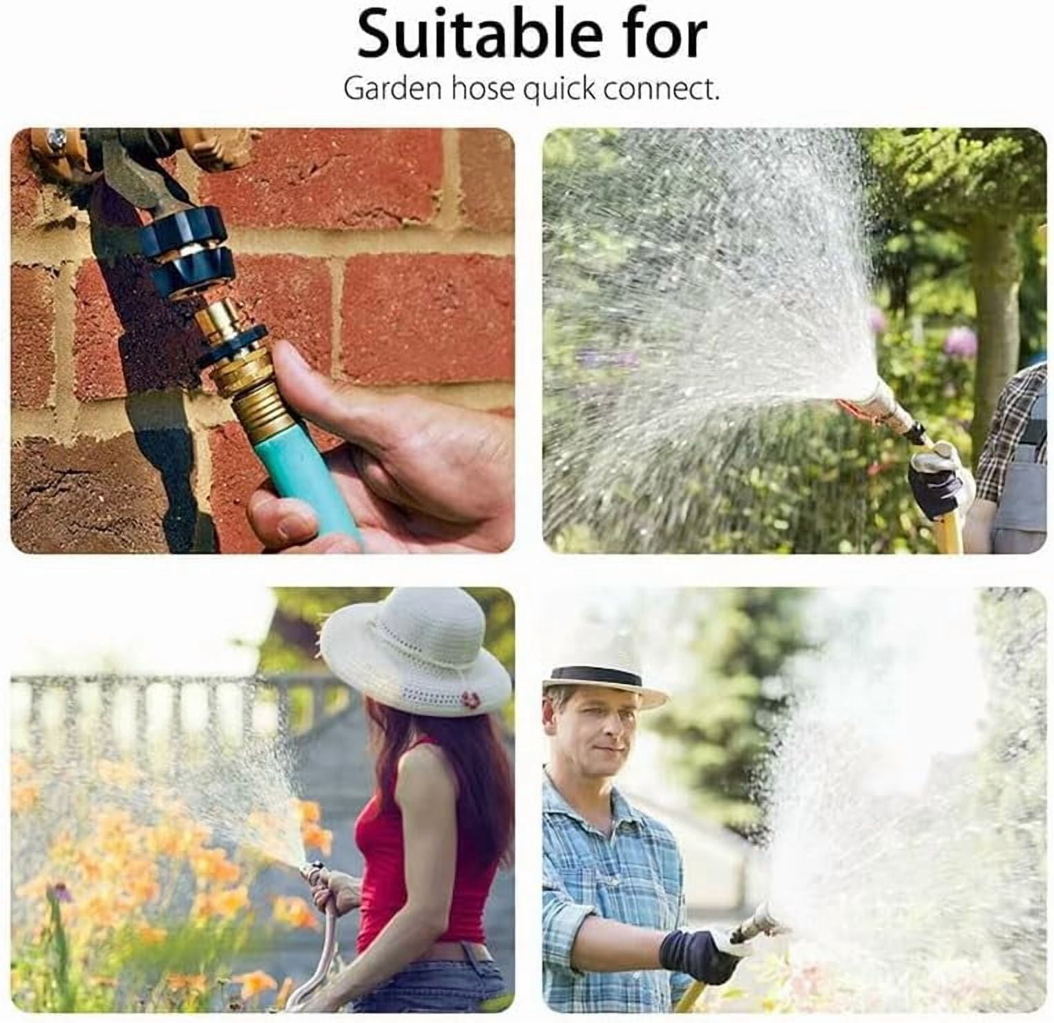 3/4 Inch Garden Hose Quick Connect Fittings, Male and Female Hose Connector Set for Sprinkler, Pressure Washer, Garden and Outdoor Use