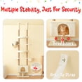 thumbnail image 3 of Furcato Cat Tree, Floor to Ceiling Cat Tower Adjustable Height [92.9-102.4 in=235-258cm], 7 Tiers Cat Climbing Play House with Fully Sisal Scratching Post, Beige, 3 of 10