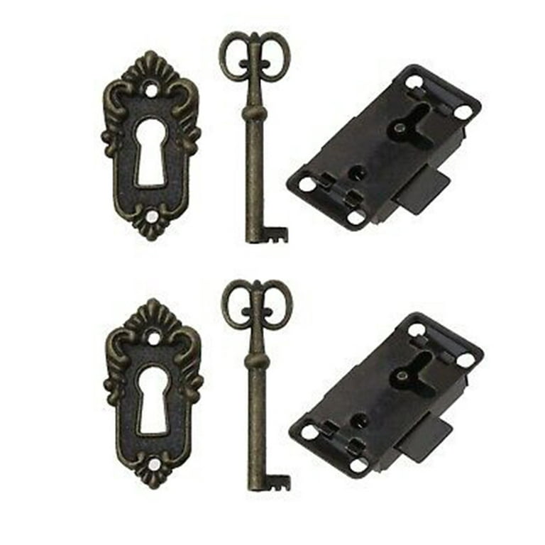 2 Pcs Antique Locks Decorative Locks for Cabinets Vintage Locks