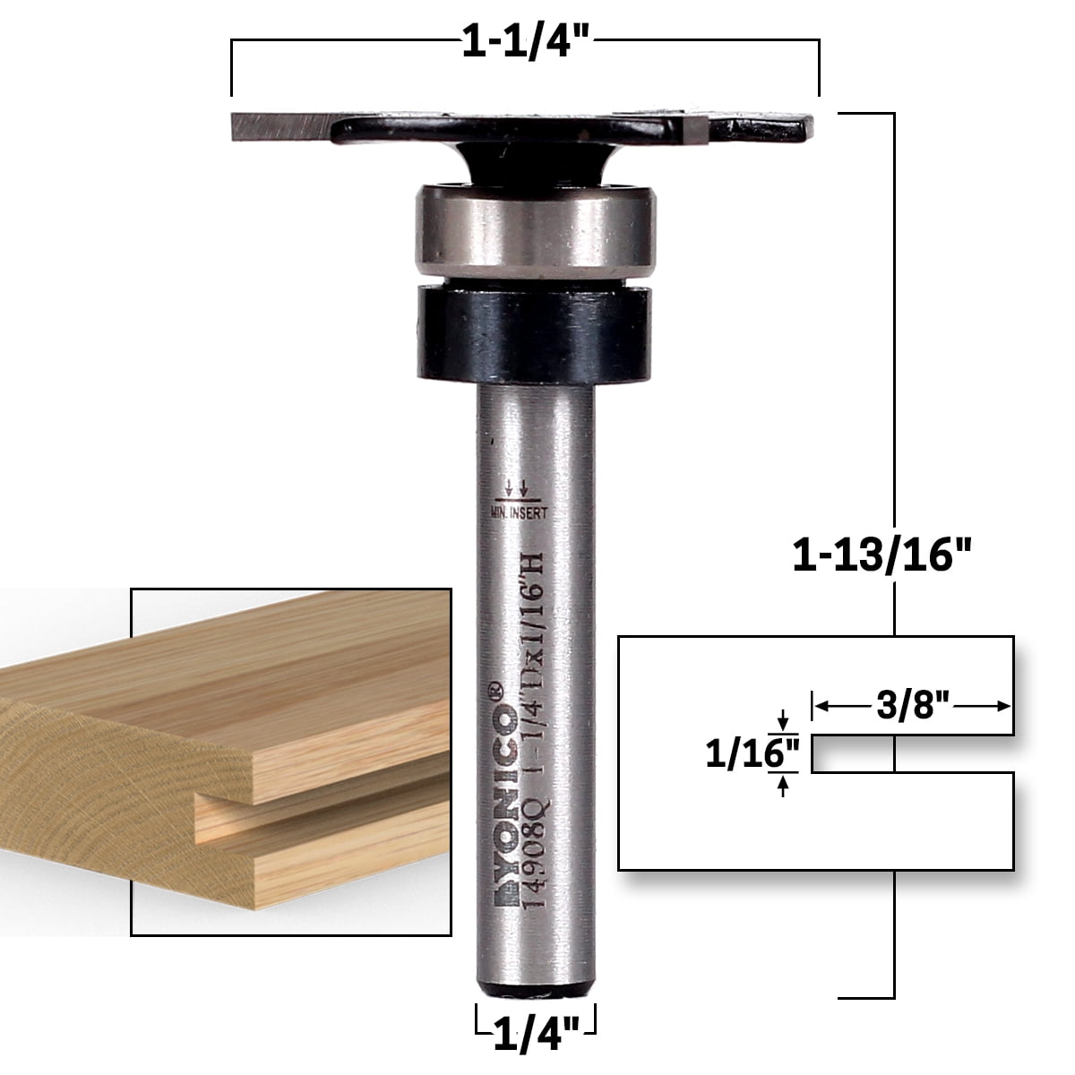1/4" Radius Bullnose Bead Router Bit - 1/4" Shank By Yonico (Model 13193q)