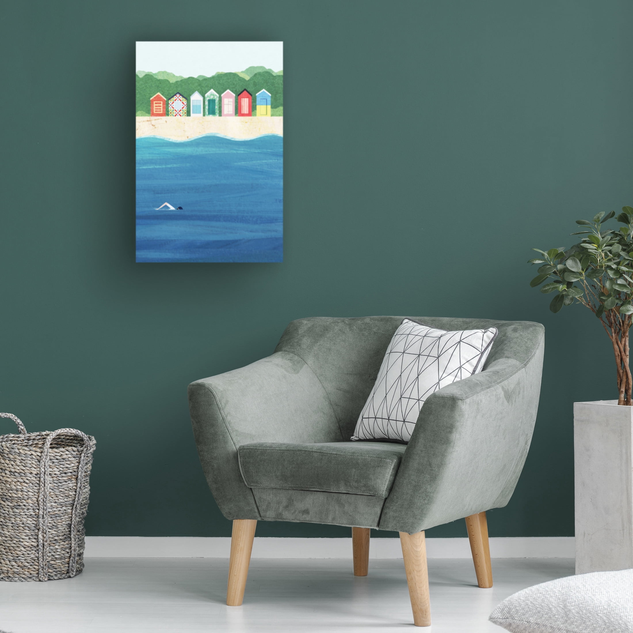 Trademark Fine Art longwayhome Beach Huts Canvas Wall Art