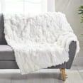 thumbnail image 3 of Weighted Blanket, THROW, White Fleece Blankets,Faux Fur Throw Blankets, Household Supplies & Décor Bedding Blankets & Pillows THROW, 3 of 8