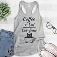 thumbnail image 2 of Coffee Plus Cat Equals Cat-feine Tank Top, Ladies Racerback Tank Top, Cat Tank, Funny Coffee Caffeine Tank, Silver Gray, XX-Large, 2 of 3
