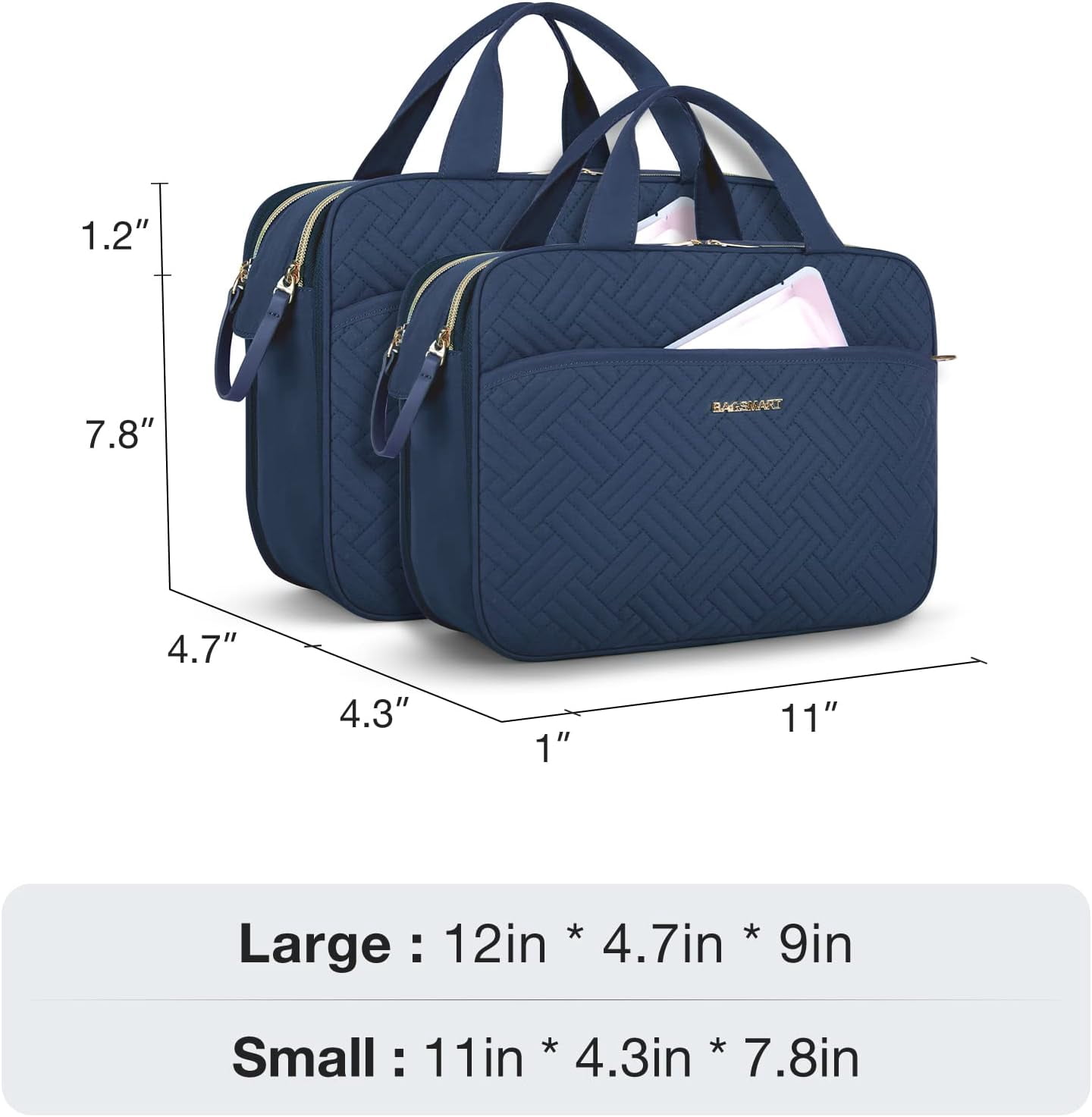Large Toiletry Bag, Travel Makeup Organizer, Water-resistant Makeup Cosmetic Bag Door Room Essentials Travel Bag for Accessories, Shampoo, Full Sized Container, Toiletries (Black, Large)