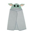 thumbnail image 3 of Lambs & Ivy Star Wars The Child/Baby Yoda/Grogu Gray Hooded Baby Bath Towel, 3 of 5