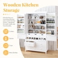 thumbnail image 3 of Harper & Bright Designs Freestanding Kitchen Pantry Organizers with Storage Set, Tall Kitchen Hutch Cabinet with Door and Drawers & Shelves, White, 3 of 16