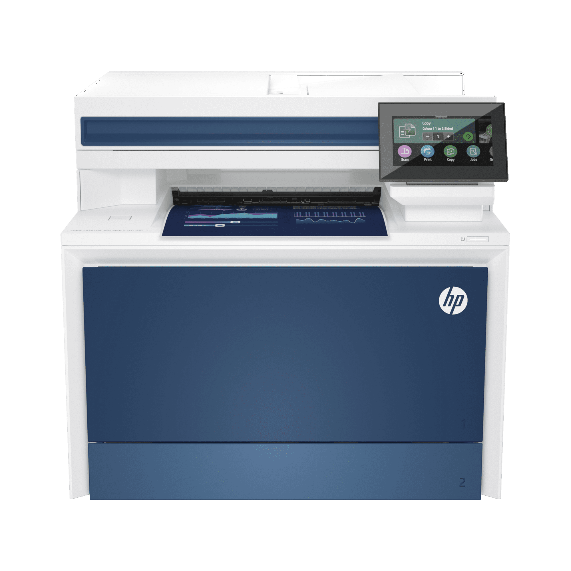 HP - LaserJet Pro 4301fdn AI-Enabled Color All-in-One Laser Printer - White/Blue