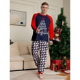 thumbnail image 4 of Matching Family Pajamas Sets Christmas PJ's Letter Plaid Printed Long Sleeve Tee and Bottom Loungewear or One-Piece Jumpsuit, 4 of 9