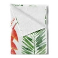 thumbnail image 2 of Plant Soft Flannel Fleece Throw Blanket, Bird of Paradise Palm Leaf and Assorted Exotic Flowers Watercolor, Cozy Plush for Indoor and Outdoor Use, 50" x 70", Earth Yellow Fern Green, by Ambesonne, 2 of 5