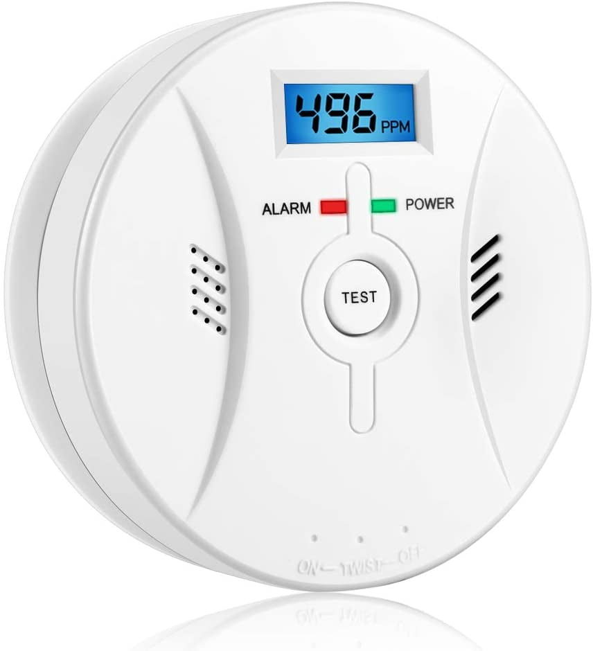 LCD Combination Smoke and CO Carbon Monoxide Gas Detector Alarm Battery Operated 