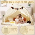 thumbnail image 4 of Twin Bed Tent for Kids, Girls Bed Tent Canopy Sleeping Tent Privacy Space Dream Playhouse with Stars Light & Flags, Toddler Indoor Floor Play Tent for Boys & Girls, Birthday Children‘s Gift, Beige, 4 of 18