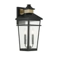 thumbnail image 4 of Matte Blackith Warm Brass Two Light Outdoor Wall Lantern from the Kingsley Collection, 4 of 5