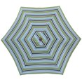 thumbnail image 1 of Parapluie de Marché de Table Extérieure de 8,6 Pieds avec Bouton Poussoir Inclinable / Manivelle, Rayures Bleues, 1 of 5