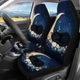 thumbnail image 3 of Pzuqiu Rear Bench Covers, Compatible with Automotive Seat Automotive Seats, Full Set Seat Covers for Cars for Sedans Truck Anti-Slip, Moon and floral pattern, 3 of 10