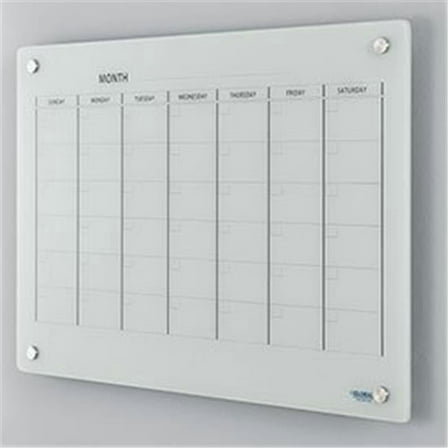 Magnetic Glass Calendar Whiteboard, 36 x 24 in. - White