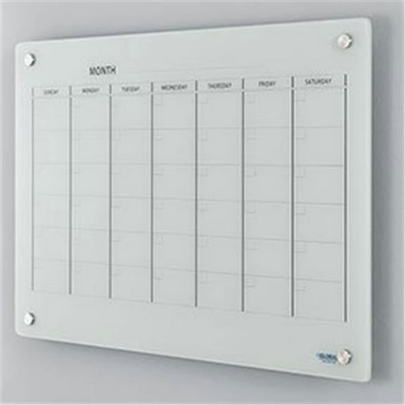 Magnetic Glass Calendar Whiteboard, 36 x 24 in. - White