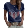 thumbnail image 2 of HOMBOM Womens Summer T Shirts Crew Neck Fourth of July Graphic Tees Basic Red Short Sleeve Tops for Young Woman, 2 of 5