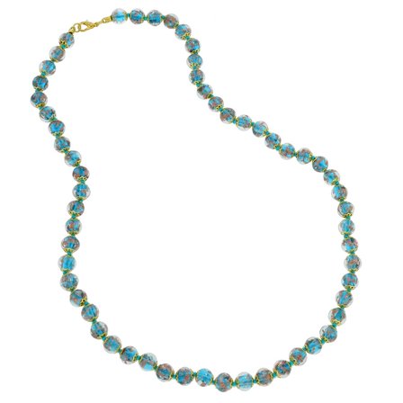GlassOfVenice Murano Glass Sommerso Long Necklace - Teal