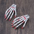 thumbnail image 3 of 8 piezas pinza de pelo de garra de esqueleto de Halloween forma de hueso de mano pinza de pelo accesorios para el cabello horquilla estilo sangriento blanco, 3 of 6