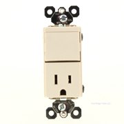 P&S Lt Almond Rocker Light Switch Receptacle Outlet 5-15R 15A 125V TM818-LA
