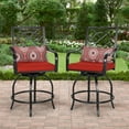 thumbnail image 7 of SOLAURA 2 Piece Outdoor Swivel Bar Stools Patio Metal Height Bistro Chairs with Cushions, 7 of 7