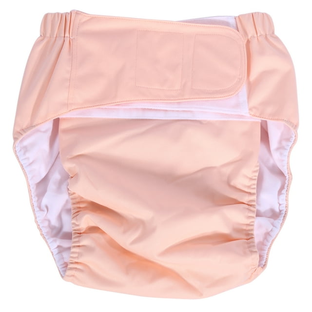 Pañal de bolsillo lavable para adultos, ajustable, reutilizable, para incontinencia (rosa claro)
