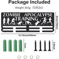 thumbnail image 3 of Zombie Apocalypse Training Medal Hanger Display Funny Running Competition Medal Holder Frame Iron 40+ Medal Hook, 3 of 9