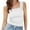 White, variant on Mlzmgr Womens Tank Tops Square Neck Wide Straps Flower Lettuce Trim Crop Slim Fitted Sleeveless Cami Top