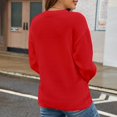 thumbnail image 4 of VNKIDY Women's Pullover Sweater Stylish Red Sweater With Flag Pattern Crewneck Long Sleeve Loose Fit Jumper For National Holidays Casual Outings Minimalist Knitwear, 4 of 4