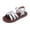 Silver, variant on Huanglei Timeless Girls Sandals Woven Design Comfortable Soft Sole Beach Footwear For Everyday Style , Size 8.5 ,Silver