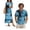 Blue Palm Tree, variant on Red Hibiscus Matching Couple Outfits Husban and Wife Clothing Men's Short Sleeve Shirt Light Workwear and Womens Long Dress Sleeveless Hawaiian Party Sundress