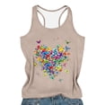 thumbnail image 4 of WEIWEN Womens Tank Tops Summer Fashion Colorful Butterfly Heart Printed Sleeveless Spaghetti Strap Tank Top for Women Vest Khaki, L, 4 of 4