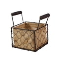 thumbnail image 1 of Panier en Tissu Rétro Créatif Style Rural Panier de Rangement Panier à Fleurs Panier Carré en Fil Métallique avec Poignées Décoration Maison Ornement pour Jardin Cour, 1 of 9