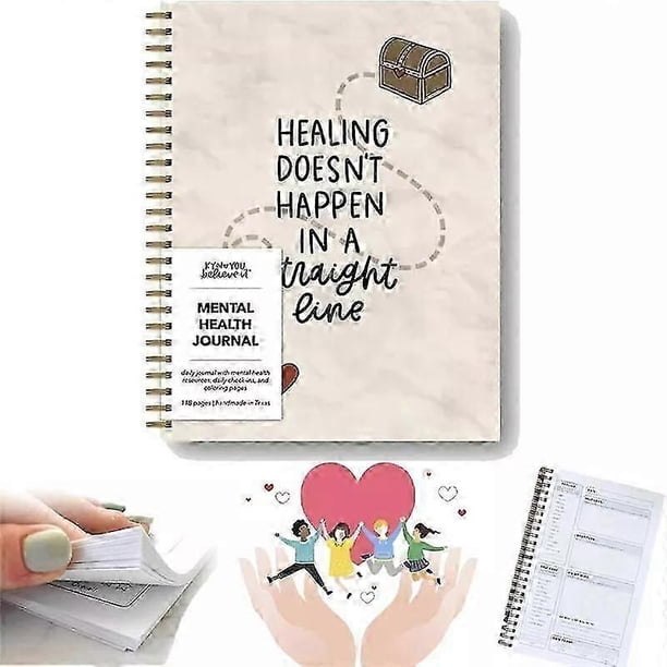 Straight Line Mental Health Journal Daily Check-in Mental Health Diary Notebook