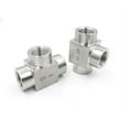 thumbnail image 4 of BSP Female Tee Thread 3 Way 304 Stainless Steel Tee Pipe Fitting Connector Adaptor 2pcs SS304 1/8" 1/4" 3/8" 1/2" 3/4", 4 of 4