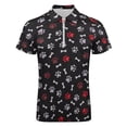 thumbnail image 4 of Black & Red Plaid Paw Prints Men Zipper T-shirt Summer Casual Short Sleeve T-shirt Top, 4 of 7