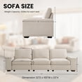 thumbnail image 6 of Harkawon 100" Modular Sofa Couch with Storage, 3-Seater Comfy Couches for Living Room, Beige, 6 of 9