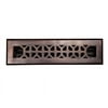 CF142 2 1/4 x 12" Solid Cast Copper Decorative 2.25"x12" Floor Register with Damper